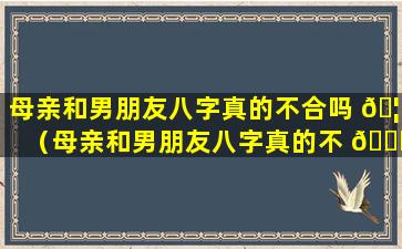 母亲和男朋友八字真的不合吗 🦢 （母亲和男朋友八字真的不 🍁 合吗为什么）